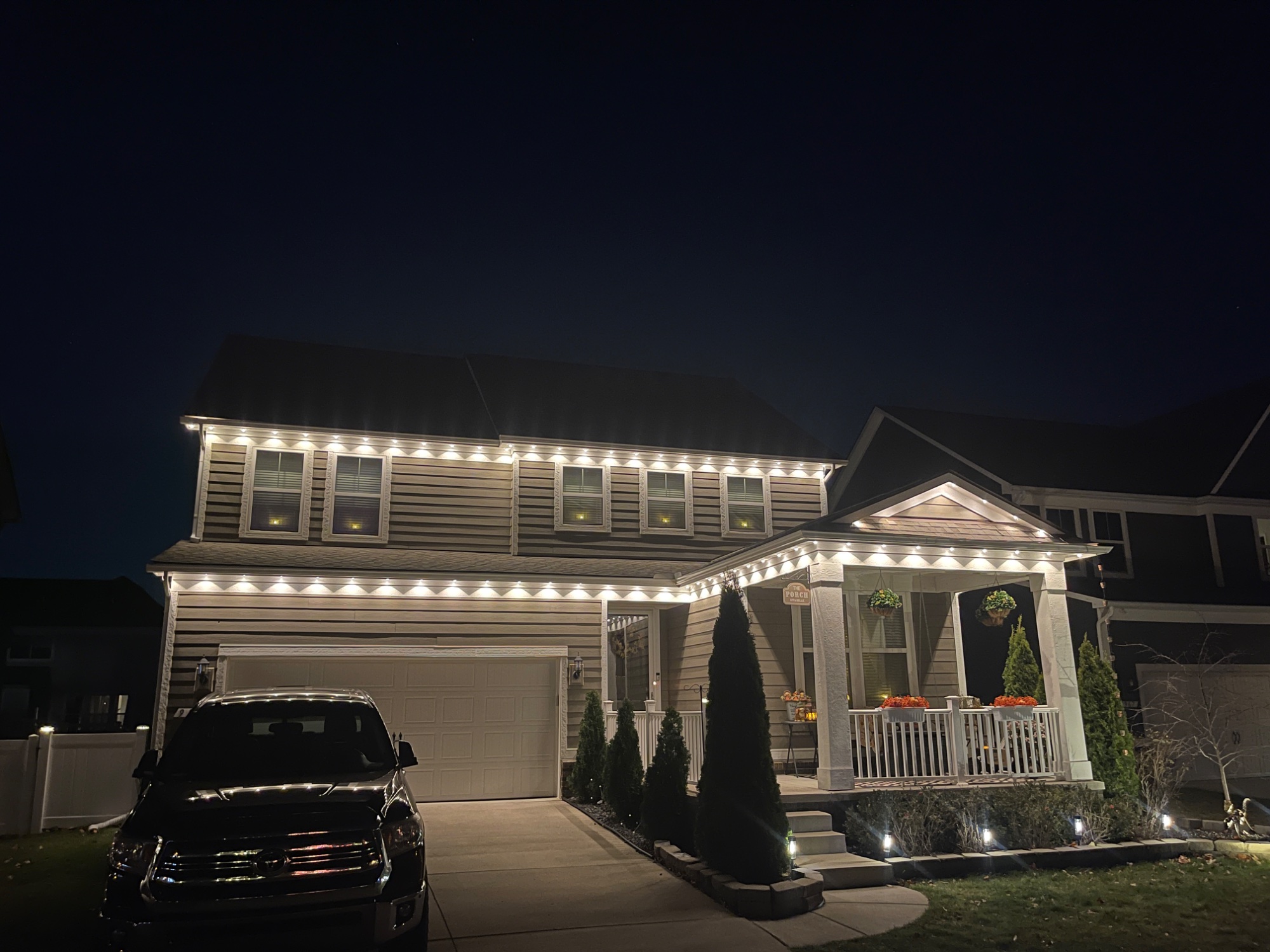 White holiday lights